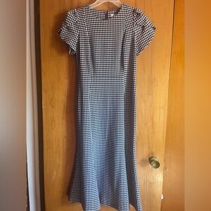 Calvin Klein Black and White Sheath Midi Dress